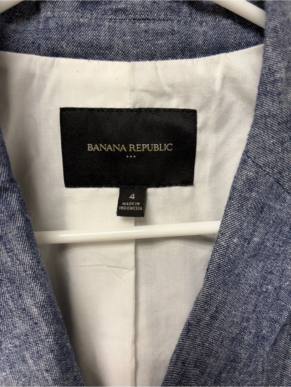 Womens Size 4 Classic Banana Republic Blue Jean Blazer Jacket Casual or Work